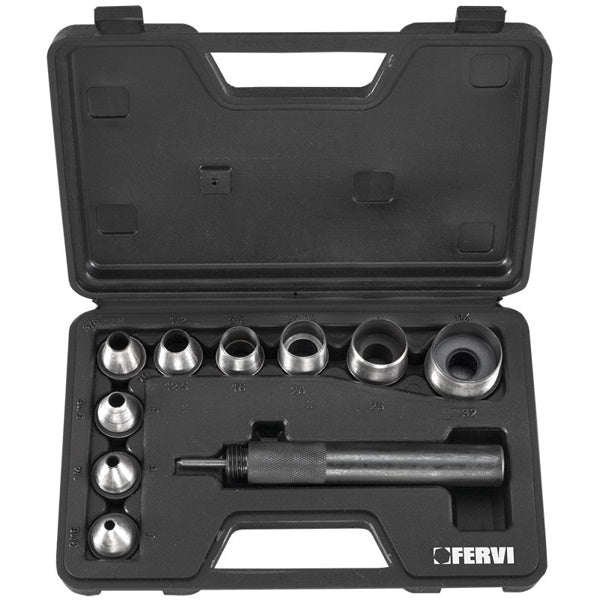 FERVI SET DA 9 FUSTELLE D.MM5-32 CON IMPUGNATURA IN VALIGETTA