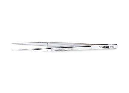 BETA   992 PINZETTA A MOLLA A PUNTE FINI DRITTE ZIGRINATE INOX MM150