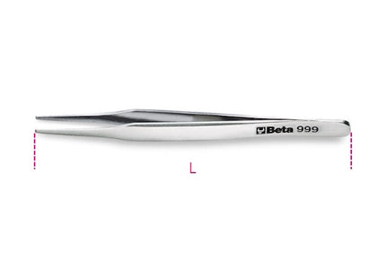 BETA   999 PINZETTA A MOLLA ANTIACIDO A PUNTE PIATTE INOX MM115