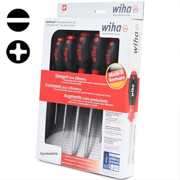 WIHA SERIE DI 6 GIRAVITI A TAGLIO E A CROCE MOD. SOFTFINISH