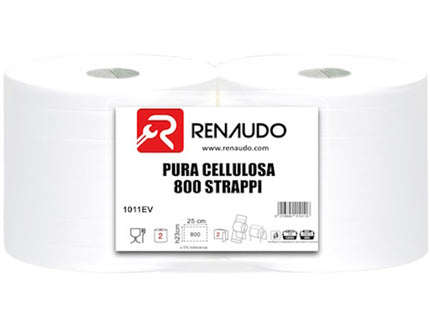 BOBINA CARTA IN PURA CELLULOSA ULTRASSORBENTE 800 STRAPPI CONF.DA 2 ROT.