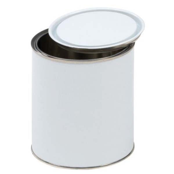 BARATTOLO IN METALLO LT 1 CON COPERCHIO A PRESSIONE MM109X132 BIANCO