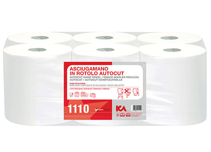 BOBINA CARTA ASCIUGAMANO INCOLLATO AUTOCUT CONF.DA 6 ROTOLI