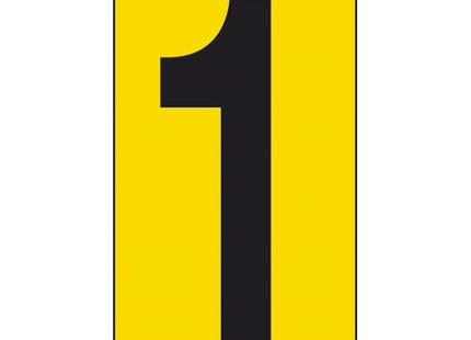 NUMERO ADESIVO NERO FONDO GIALLO MM 56X100