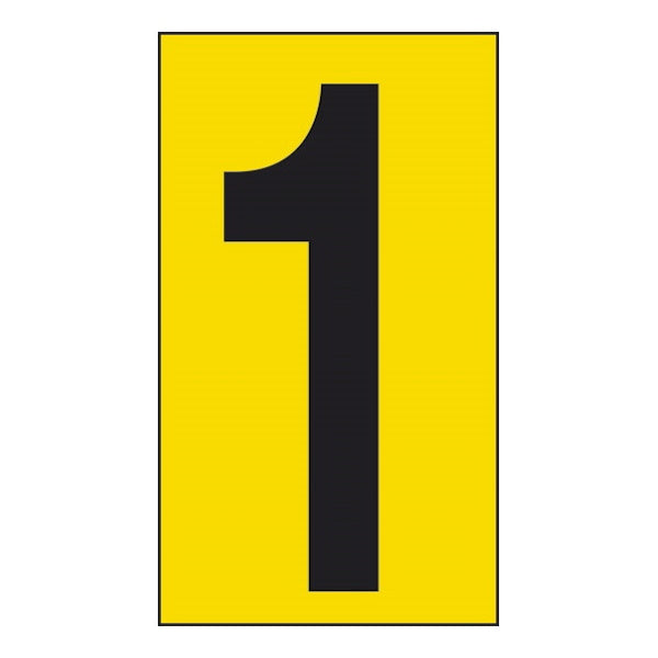 NUMERO ADESIVO NERO FONDO GIALLO MM 60X 34 CONF.DA PZ10