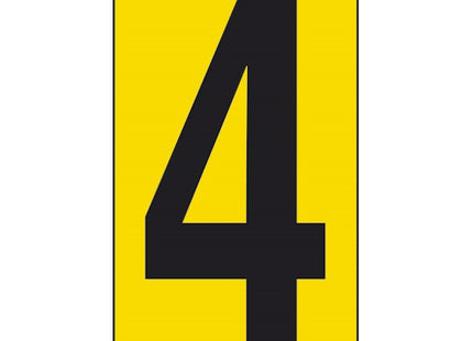 NUMERO ADESIVO NERO FONDO GIALLO MM 56X100
