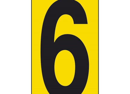 NUMERO ADESIVO NERO FONDO GIALLO MM 56X100