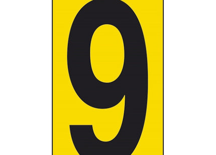 NUMERO ADESIVO NERO FONDO GIALLO MM 60X 34 CONF.DA PZ10