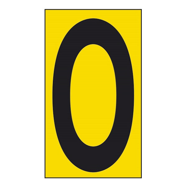 NUMERO ADESIVO NERO FONDO GIALLO MM 60X 34 CONF.DA PZ10