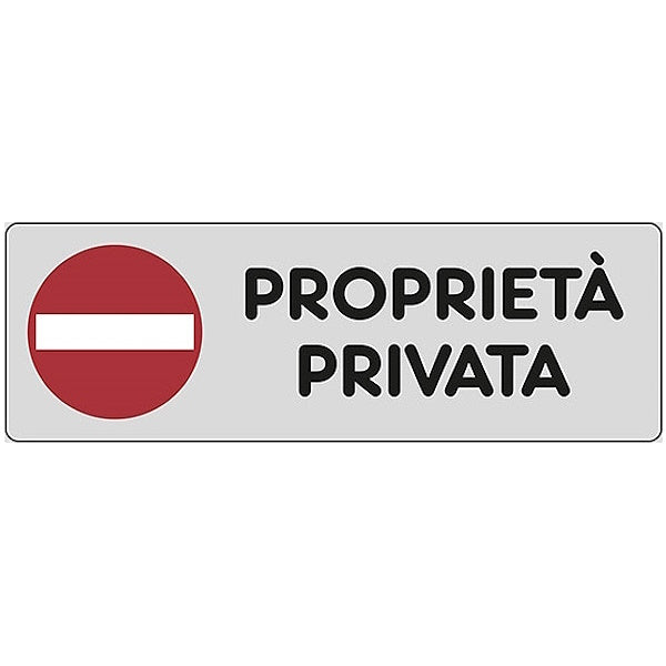 SEGNALE PROPRIETA' PRIVATA IN ALLUMINIO MM290X120