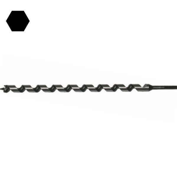 SCU PUNTA PER LEGNO CON ATTACCO ESAGONALE D.MM18X460