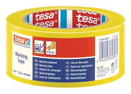 TESA NASTRO SEGNALETICO IN PVC ADESIVO MM50X33MT GIALLO