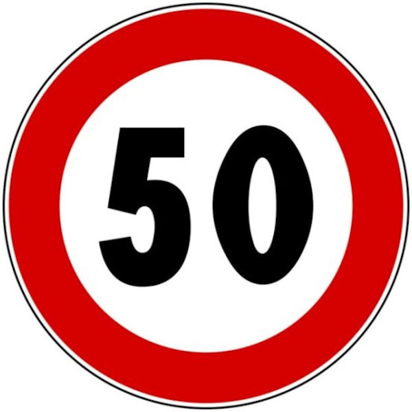 3G ITALIA DISCO LIMITE MAX DI VELOCITA' 50 KM/H CM60 F.50 IN METALLO