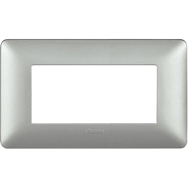 BTICINO MATIX PLACCA 4 POSTI COLORE SILVER