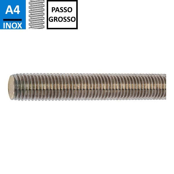 BARRA FILETTATA IN ACCIAIO INOX A4 M12X1,75X1000 DIN 976