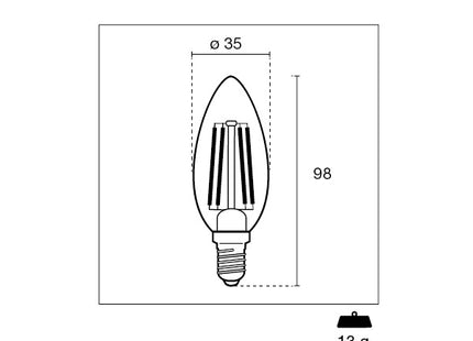 CENTURY LAMPADINA LED INCANTO WHITE OLIVA 230V 4,5W E14 2700K 470LM