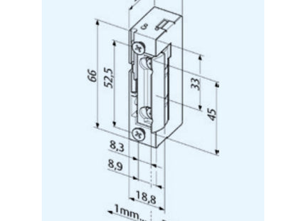 ASSA ABLOY INCONTRO ELETTRICO PER SERRATURE DA INFILARE MOD.118E 10-24V