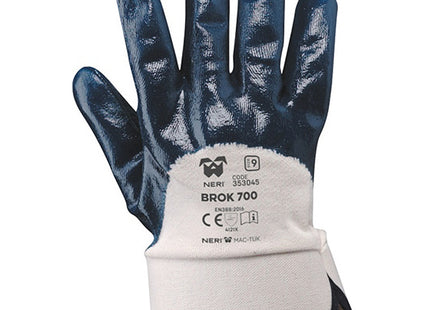 GUANTI MOD. BROK 700 IN JERSEY E NBR COLORE BIANCO/BLU
