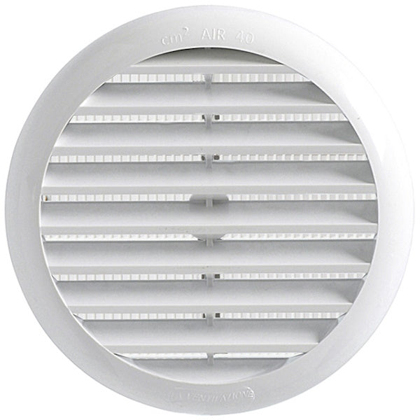 LA VENTILAZIONE GRIGLIA IN ABS TONDA CON MOLLE COLORE BIANCO
