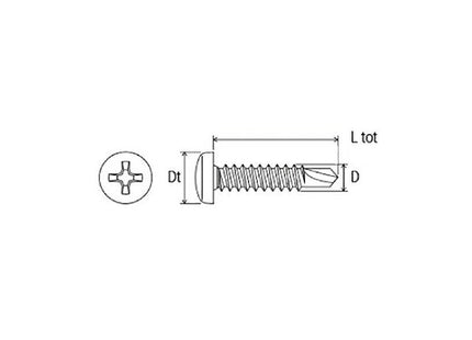 MUSTAD VITE DRILLEX TSP PH AUTOPERFORANTE ZINCATA BIANCA