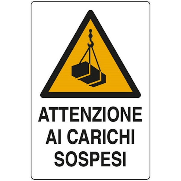 SEGNALE ATTENZIONE AI CARICHI SOSPESI IN ALLUMINIO