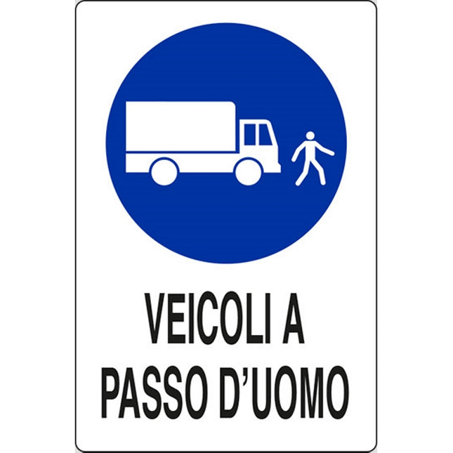 SEGNALE VEICOLI A PASSO D'UOMO IN ALLUMINIO MM500X350