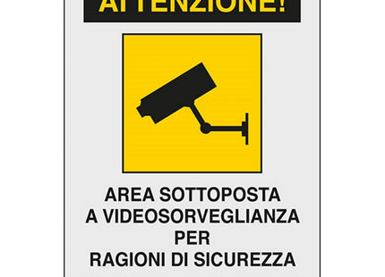SEGNALE ATTENZIONE AREA SOTTOPOSTA A VIDEOSORV...IN ALLUMINIO MM300X200
