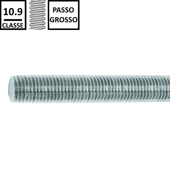 BARRA FILETTATA FERRO CL.10.9 Z.BIANCA PASSO GROSSO DIN 976