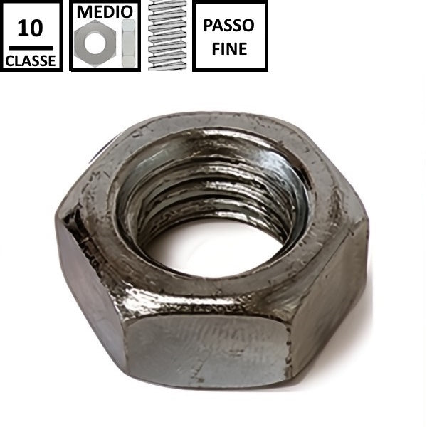 DADO ESAGONALE MEDIO PASSO FINE CL.10 GREZZO UNI 5588