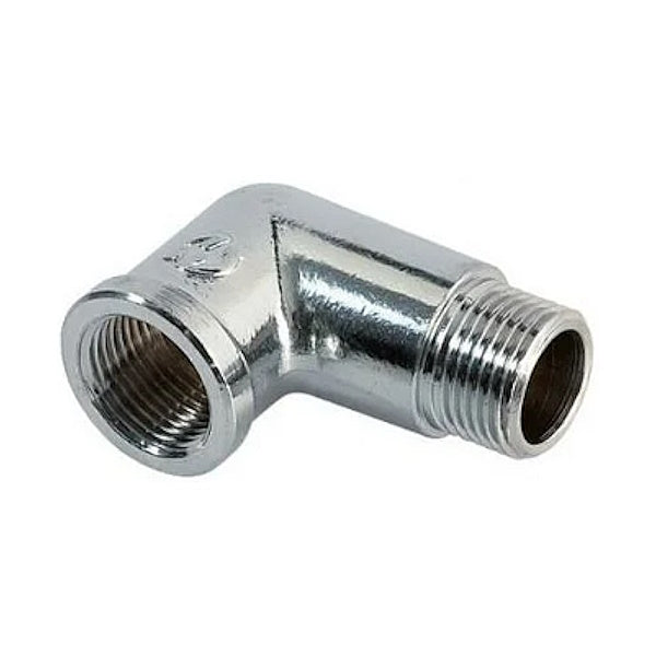 IDRO-BRIC GOMITO A 90° MF IN OTTONE CROMATO LUCIDO DA 1/2"