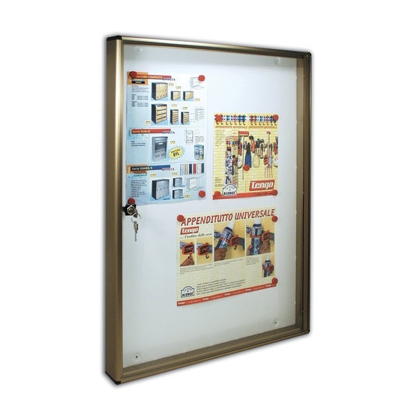 ALUBOX BACHECA PORTA AVVISI PER 4 FOGLI A4 BRONZO