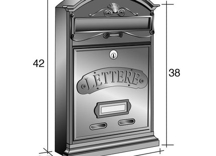 ALUBOX CASSETTA POSTALE MOD. LETTERE COLORE GRIGIO