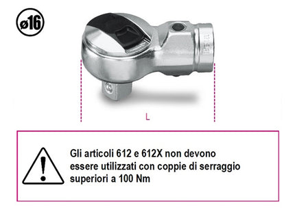 BETA   614 CRICCHETTO REVERSIBILE PER BARRE DINAMOMETRICHE DA 1/2"