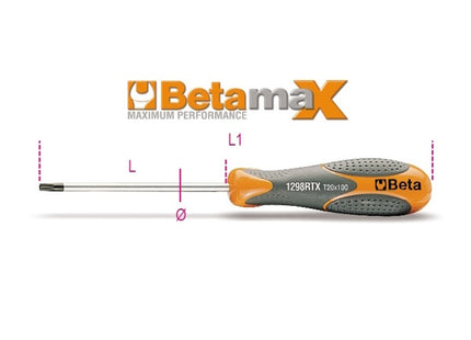 BETA  1298RTX GIRAVITE PER VITI TAMPER RESISTANT TORX