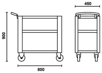 BETA C51/R CARRELLO A 3 RIPIANI ROSSO (A2024)