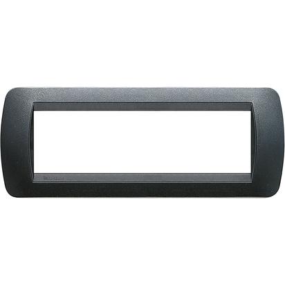 BTICINO LIVINGLIGHT PLACCA 7 POSTI COLORE ACCIAIO SCURO