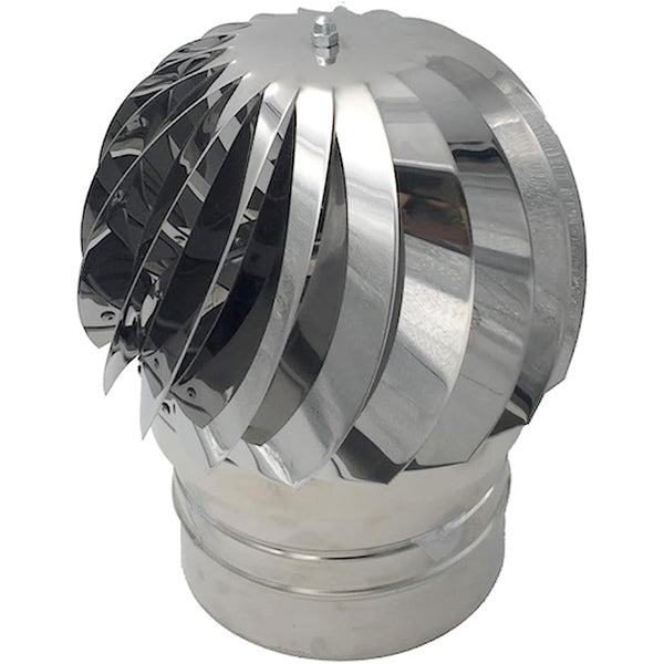 CAPPELLO PER CAMINI EOLICI IN INOX 430 BASE TONDA