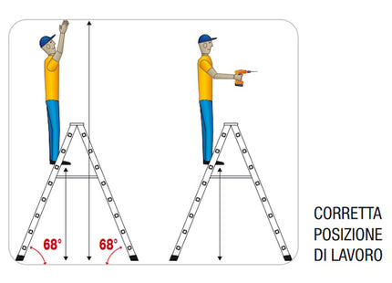 FACAL SCALA DUPLA A DOPPIA SALITA IN ALLUMINIO