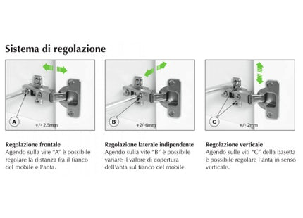 METAL STYLE CERNIERA MS SLIDE-ON 175° D.35MM PER ANTE IN LEGNO COLLO  0*