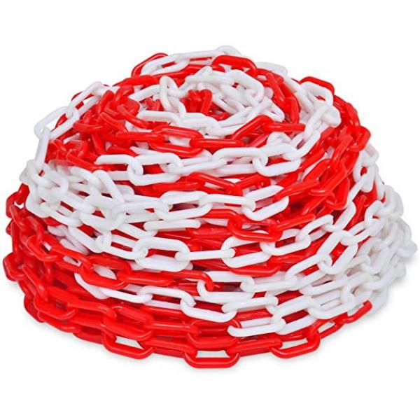 CATENA SEGNALETICA IN PLASTICA BIANCA/ROSSA CONF.DA MT25