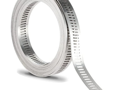 NASTRO A BANDA PERFORATA IN INOX AISI 304 DA MT25X13MM