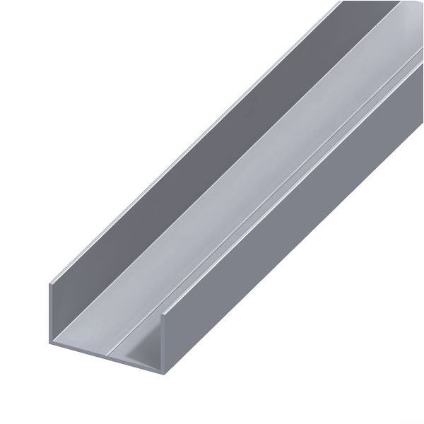 ALFER PROFILO RETTANGOLARE A U ALLUMINIO NATURALE MT.2,5