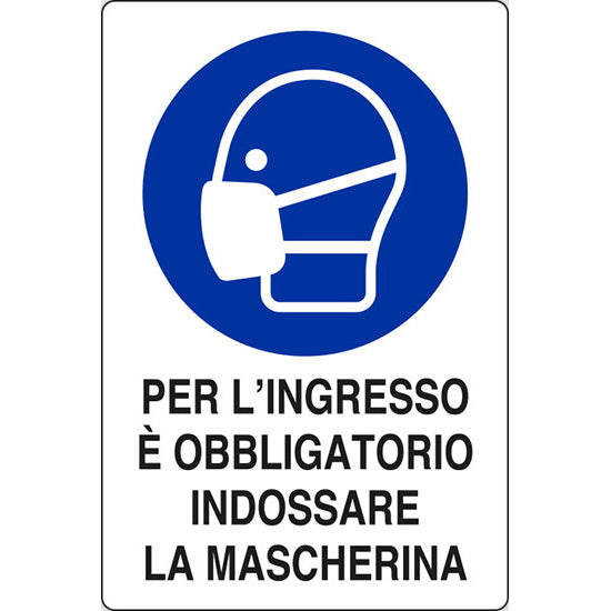 SEGNALE PER L'INGRESSO E' OBBLIGATORIO INDOSSAR...IN ALLUMINIO MM300X200