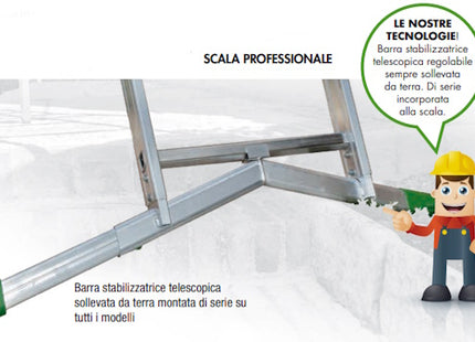 FACAL SCALA SUPER PRIMA 3 ELEMENTI TRASFORMABILE IN ALLUMINIO